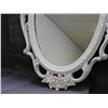 Image 3 : Vintage MCM Painted White Ornate Framed Oval Mirror *chip on bottom* 1965