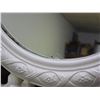 Image 4 : Vintage MCM Painted White Ornate Framed Oval Mirror *chip on bottom* 1965