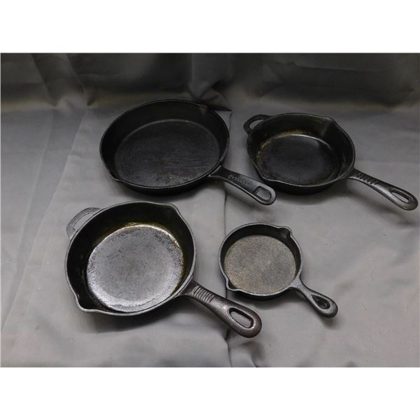Lot of 4 Cast Iron Pans