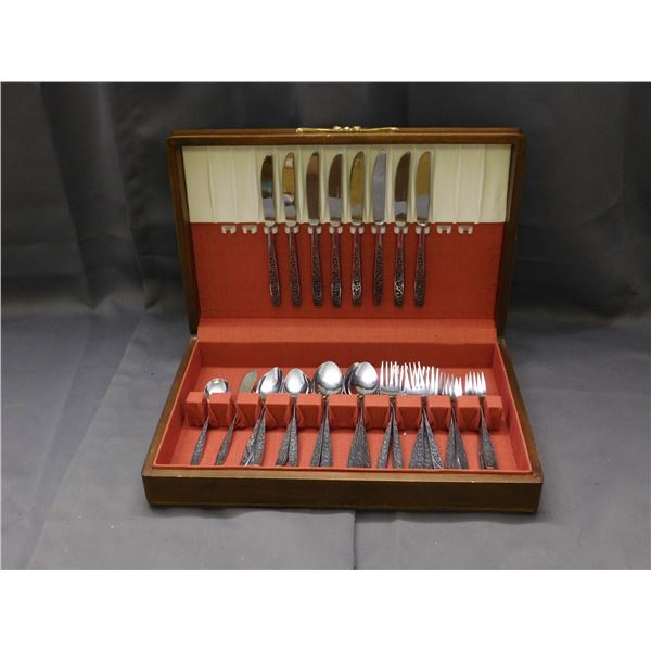 Vintage Silverware Flatware Cutlery Set in Presentation Box IIC Stainless Japan