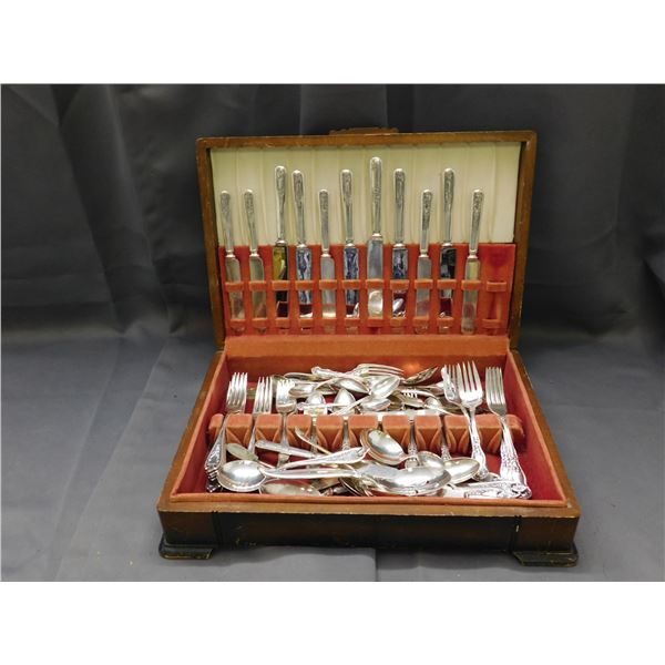 Lot of Vintage Antique Flatware Silverware Cutlery in Presentation Box (various makes, Rogers, etc)