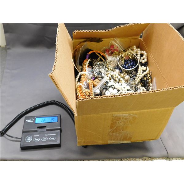 12lbs Box of Unsorted Costume Jewelry