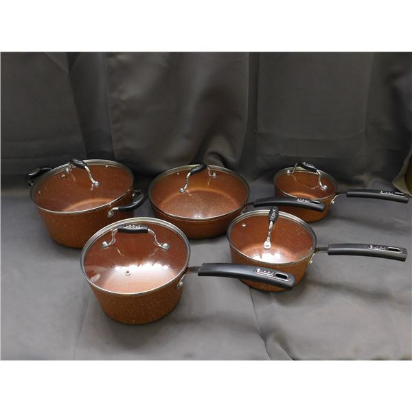 The Rock Cooking Pots, Pan with Lids Copper Set