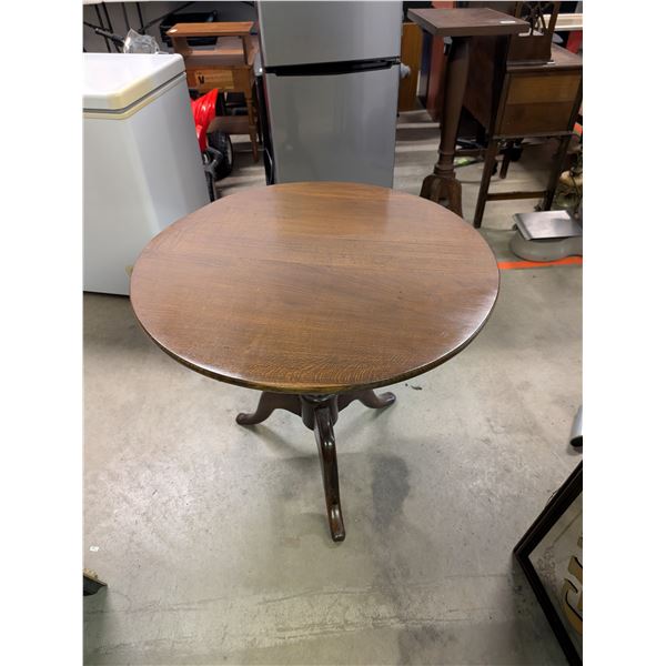 Antique Vintage Tip Top Pedestal Table Dark Walnut?