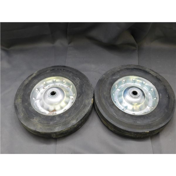Pair of Solid Rubber 12" x 3" Wheel Barrow / Dolly Replacement Wheels