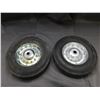 Image 3 : Pair of Solid Rubber 12" x 3" Wheel Barrow / Dolly Replacement Wheels