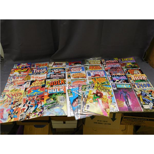 Lot of 40 Marvel Vintage Comics The New Mutants, X-Factor, Ghost Rider, Hulk, Thor, X-Force
