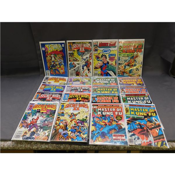 Lot of 20 Comic Books Secret Wars II, Master of Kung Fu, X-Men, Wonder Man!