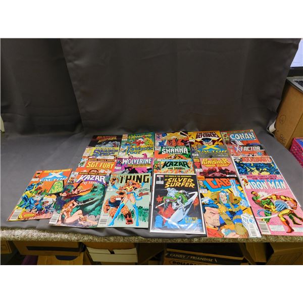 Lot of 21 Marvel Comic Books X Factor, WOlverine, Conan, Cable, Sgt Fury, Kazar, Iron Man, etc
