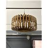 Image 4 : Wooden MCM Woven Ceiling Fixture 3-bulb Chandelier