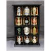 Image 1 : Lot of 12 Ornamental Decorative Asian Vases in Curio Shelf Display