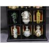 Image 3 : Lot of 12 Ornamental Decorative Asian Vases in Curio Shelf Display