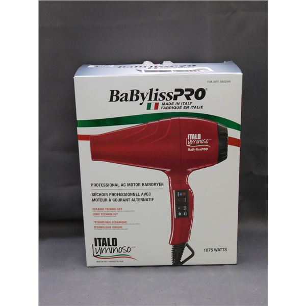 Babyliss Pro Made in Italy Blow Dryer Hair Styling NEW/RETURN