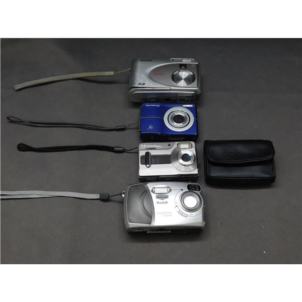 Lot of 4 Digital Cameras Toshiba, Olympus, Cobra, Kodak