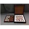 Image 1 : Stone Carved Checkers Set with Stone Board, Pieces and Case