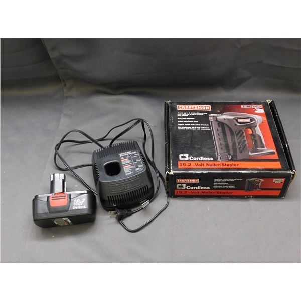 Craftsman 19.2 Volt Nailer / Stapler and DieHard Charger, Extra Battery