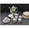 Image 1 : Spode Provence 6 Person Coffee Set with  6 Demitasse Cups, Cream and Sugar and Saucers.