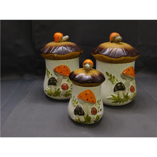 Mushroom Canister Set Ceramic Pottery