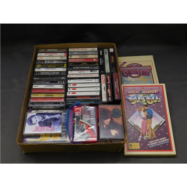 Box of Assorted Cassette Tapes