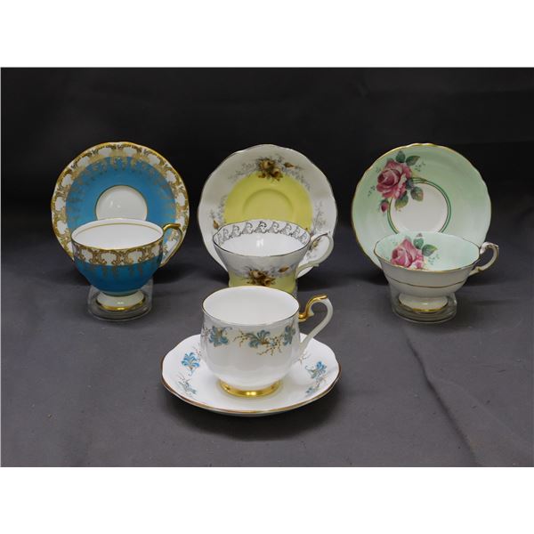 Lot of 4 Aynsley, Royal Albert and Paragon Tea Cups and Saucers
