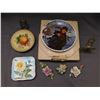 Image 4 : Lot of Assorted Trinkets Porcelain Flowers, Plate Stands, 3D Floral Wall Plates, Bradford Exchange