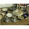 Image 2 : LARGE Lot of Silverplate Serving Ware Plates, Bowls, Candle Holders, Etc
