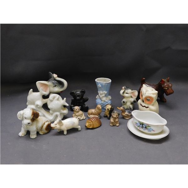 Lot of Porcelain Trinkets Figurines, Red Rose Tea, Etc