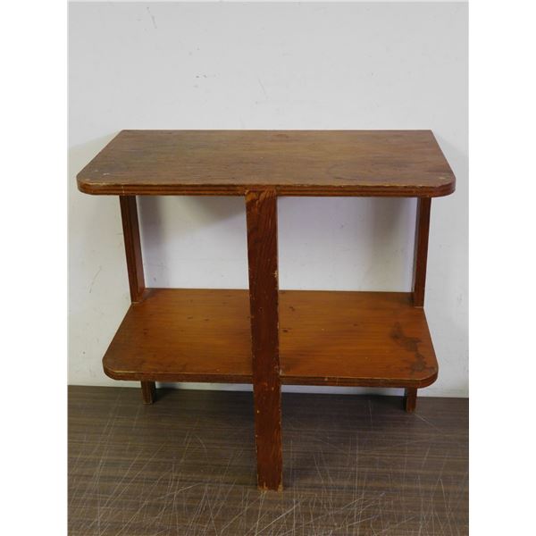 Wooden Side Table Half Table 22" x 22" x 12"
