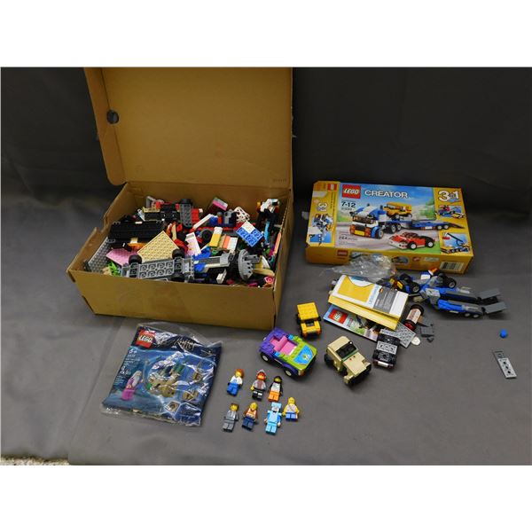 Lot of Unsorted LEGO Bricks Pieces, Minifigs, Creator Box