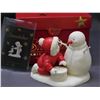 Image 1 : Snowbabies Babies on the Farm Department Figurine in Box Baby with Snowman