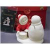 Image 2 : Snowbabies Babies on the Farm Department Figurine in Box Baby with Snowman