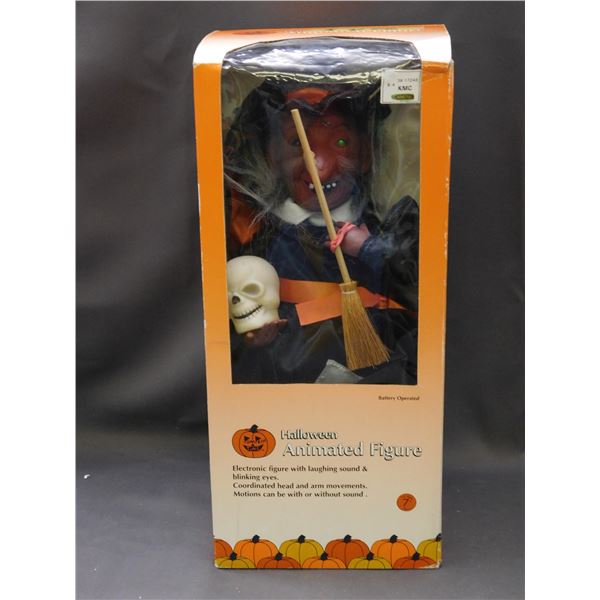 Halloween Animated Figure Witch w Broom