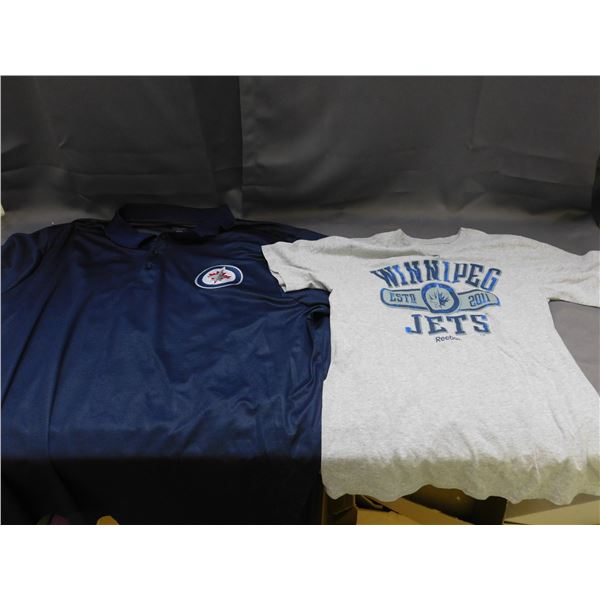 Winnipeg Jets Reebok Size M T-Shirt and Size 5XL Polo Shirt