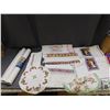 Image 1 : Lot of Tablecloths, Linens, Lace & Embroidery and Drawer Liner Sheeting