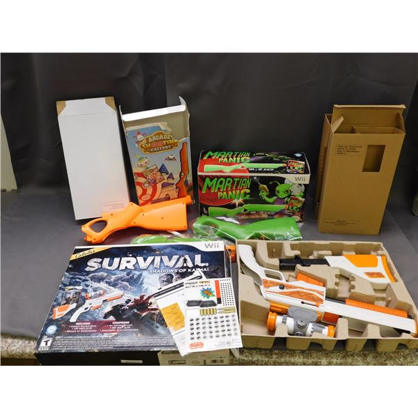 Lot of 3 Nintendo Wii Shooter Game Bundles Martian Panic, Survival & Arcade Shooting Gallery