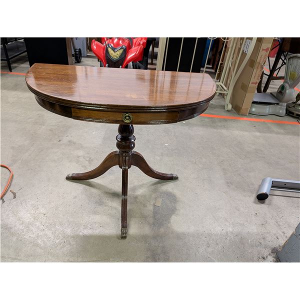 Vintage Clawfoot Halfmoon Table w/ Drawer Entry Hallway Mahogany?