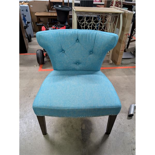 Blue Button Back Living Room Accent Occasional Chair