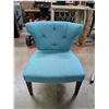 Image 1 : Blue Button Back Living Room Accent Occasional Chair