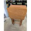Image 3 : Solid Wood TV Tray Tables with Stand Vintage