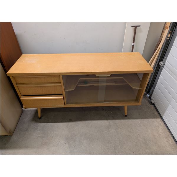 Vintage Mid Century Blonde Sideboard Buffet