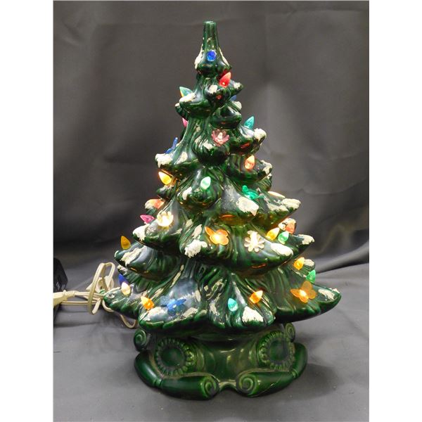 Vintage Ceramic Light Up 17" Christmas Tree