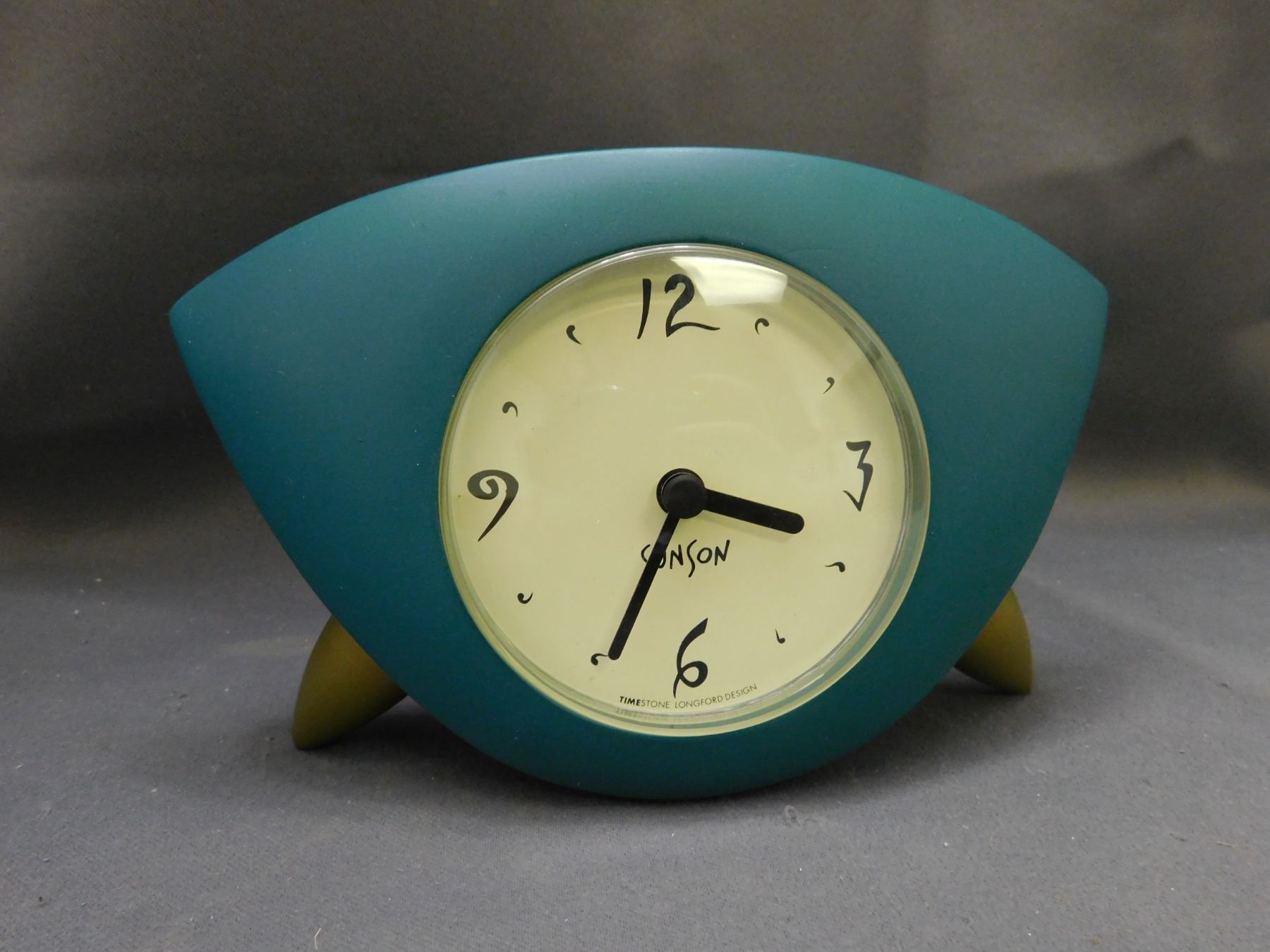 1990s Vintage Timestone Longford Design Pop-Art Teal Blue Battery ...