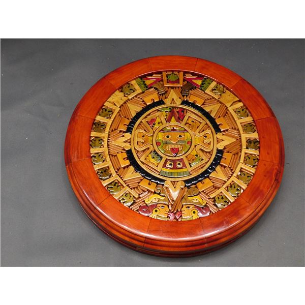 Mayan Wood Marquetry Calendar 10"