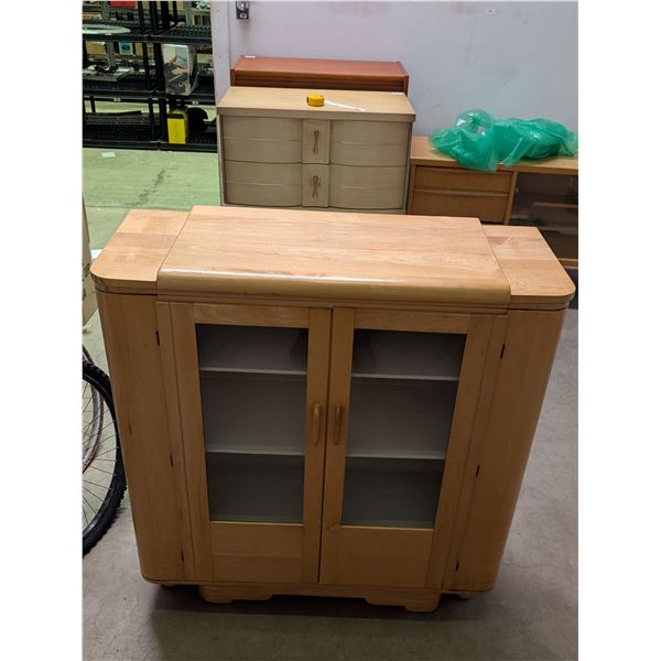 Vintage Blonde Knetchel Sideboard 2 Door Hutch
