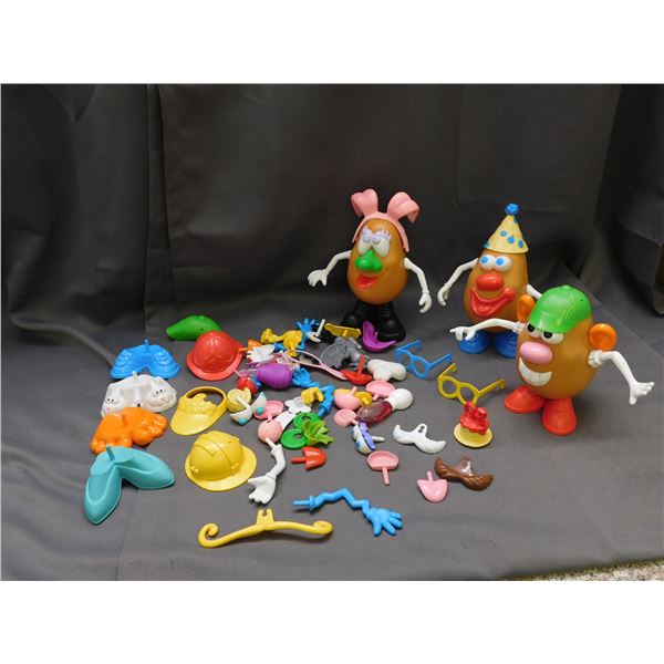 Lot of Mr Potato Heads with Tons of Accessories