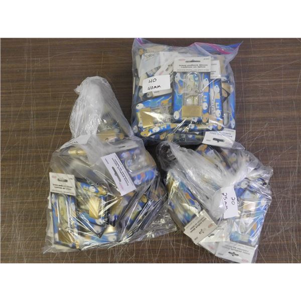 Lot of 100 Long Shackle Locks 25mm and 40mm NOS