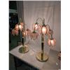 Image 3 : Pair of Pink Vintage Hollywood Regency Tulip Waterfall Table Lamps MCM