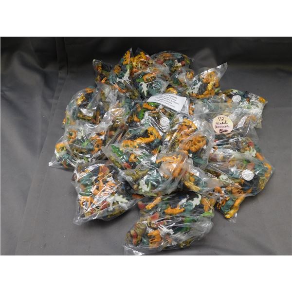 LARGE Lot of 1000+ Small Rubber Toy Animals, Bags of 72.