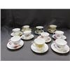 Image 1 : 10 Cups and Saucers Royal Albert, Queen Anne, Royal Osborne, Shafford, etc