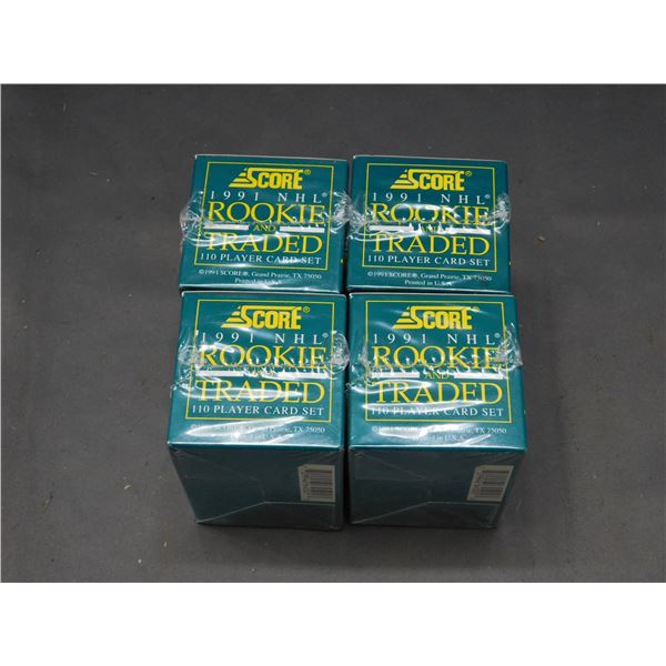 4 NHL 1991 Rookie & Traded 110 Card Sets